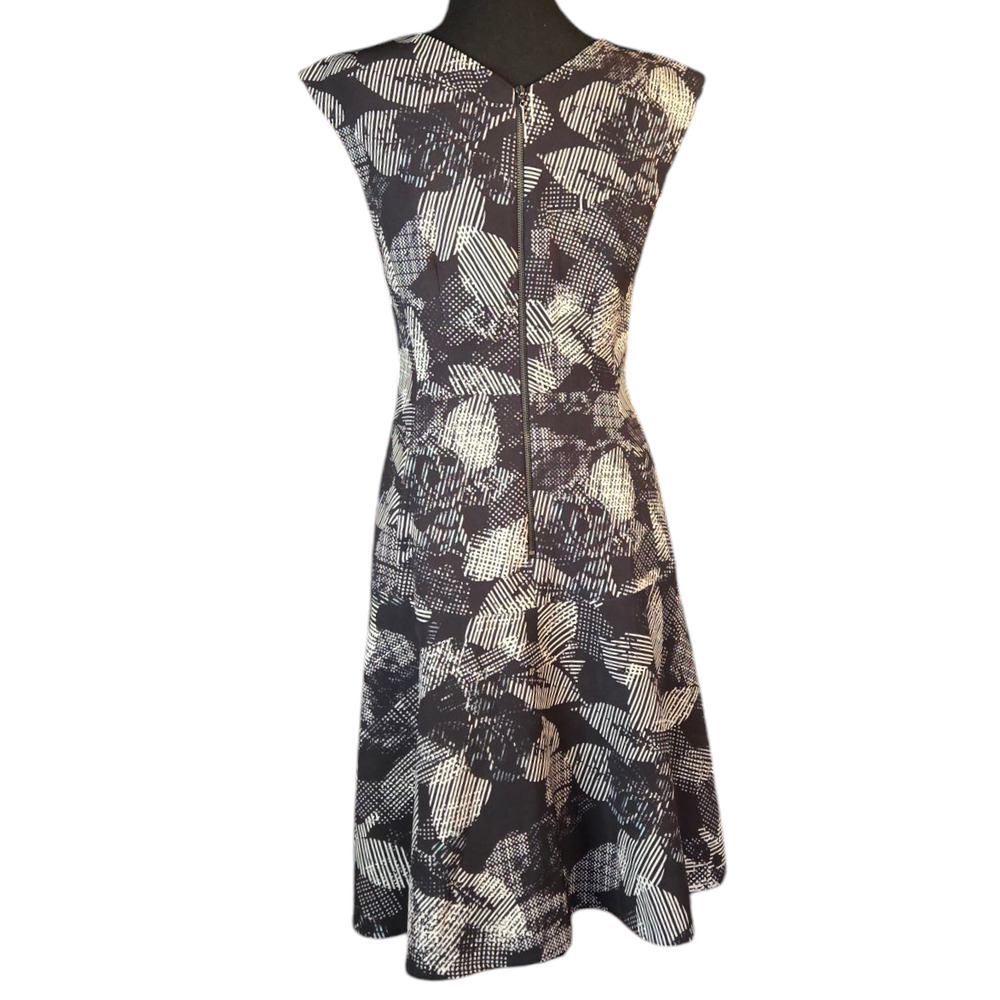 Rebecca Taylor Sonic Garden Fit and Flare Dress Geometrical Print Size 6